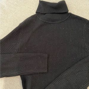 Ribbed Black Turtleneck Sweater | 6